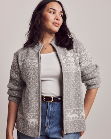 Julipa Zip Through Fairisle Cardigan