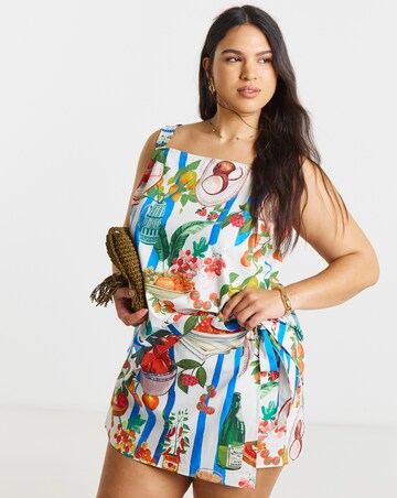 Plate Print Wrap Skort