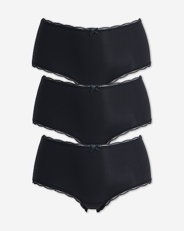 Pretty Secrets (3 Pack) Rib Microfibre Lace Trim Short Kncikers