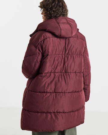 Burgundy Longline Padded Coat