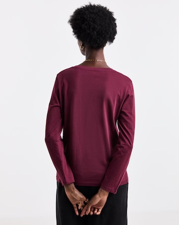 Black, White, Burgundy, Mocha, Blush 5 Pack V-Neck Long Sleeve T-Shirt