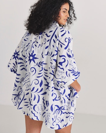 Printed Graphic Oversized Beach Shirt and Short Co-Ord Set