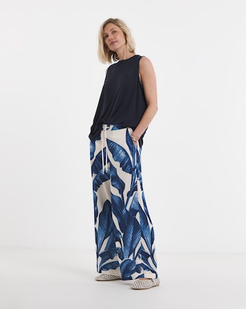Blue Print Wide Leg Trouser Co-ord