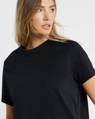 Black, White & Grey 3 Pack Pure Cotton Curved Hem T-Shirts
