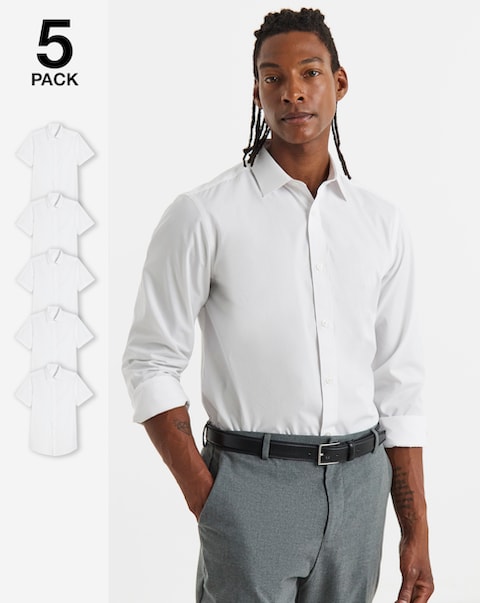 New In - 3 Pack Long Sleeve White Formal Shirt