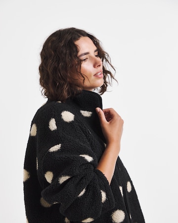 Simply Be Mono Spot Zip Through Jacket