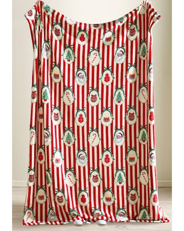 Catherine Lansfield Christmas Vintage Stripe Throw