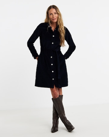 Navy Cord Shirt Dress