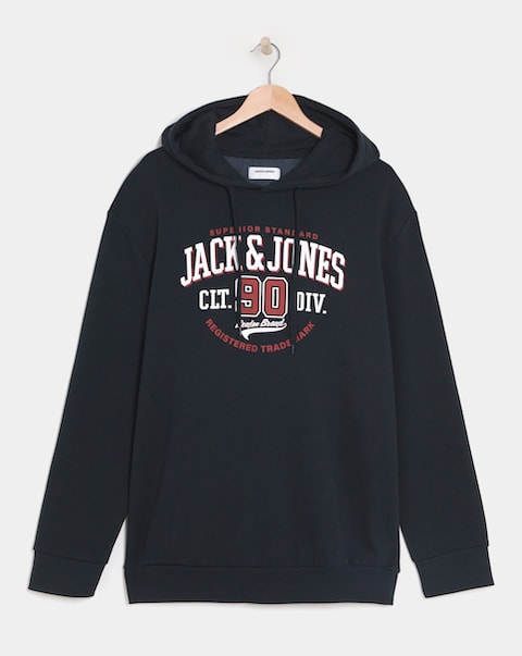 Jack & Jones Logo Hoodie - Navy