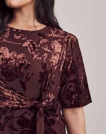 Julipa Velour Burn Out Midi Dress