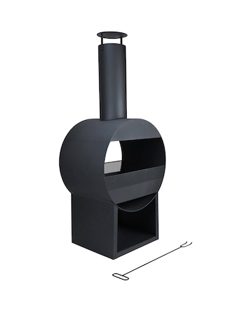 Charles Bentley Black Steel Chimenea