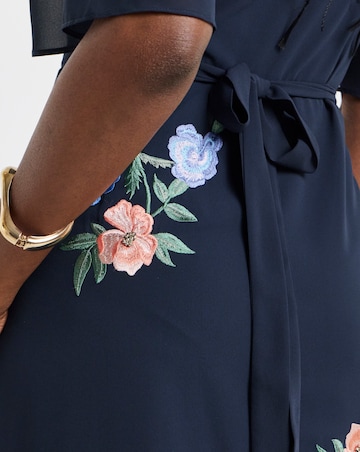 Hope & Ivy Agatha Embellished Maxi Wrap Dress