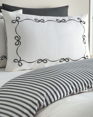 Catherine Lansfield Bow Embroidery Duvet Cover Set