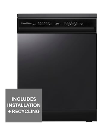 Russell Hobbs RH60DW10C1B 14 Place Settings Full Size Dishwasher Black + Install