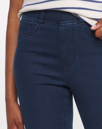 Simply Be Womens Stretch Flared Pull On Jeggings - Dark Blue