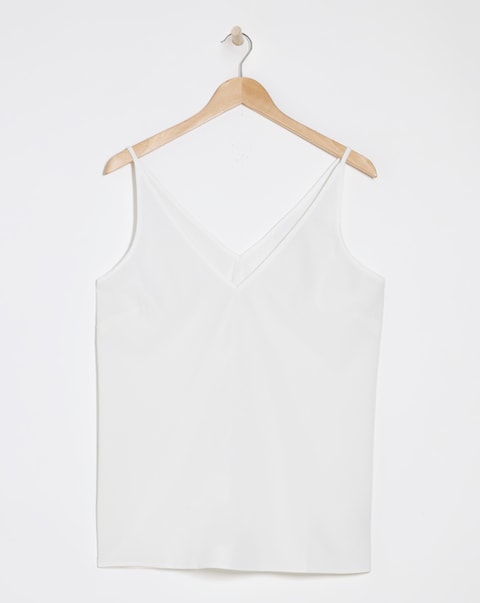 Simply Be White V Neck Cami