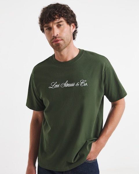 Levi's Short Sleeve Vintage Fit Script T-Shirt - Dark Green