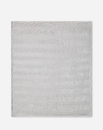 Ribbed Fleece Throw - Grey