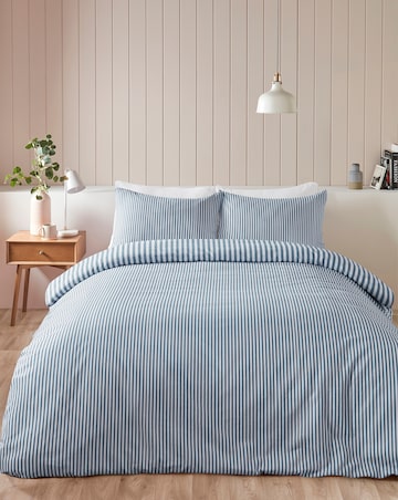 Catherine Lansfield Brushed Stripe Duvet Cover Set