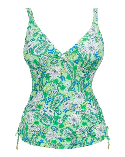 Joe Browns Paisley Print Tankini Top Green Multi