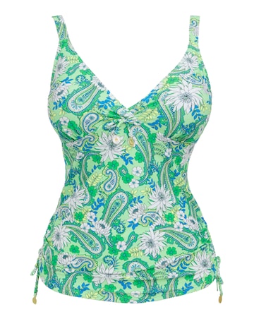 Joe Browns Paisley Print Tankini Top Green Multi