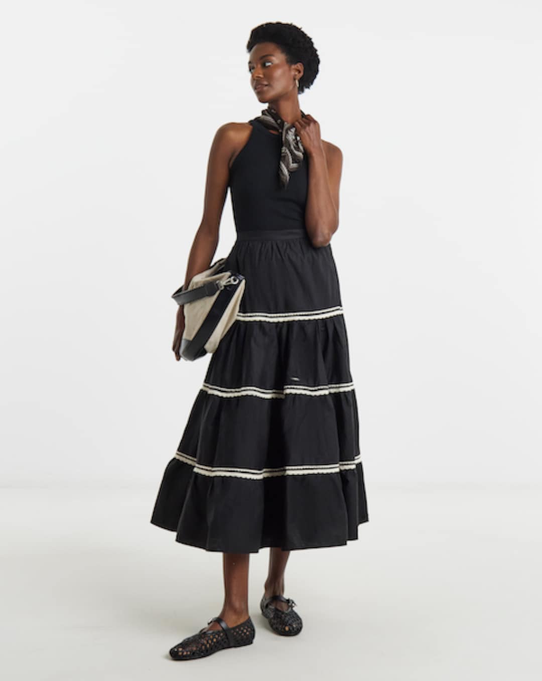 fashion world black dresses and skirts MABLE BLACK HALTER OVERSKIRT GOWN | CULT MIA main image 1