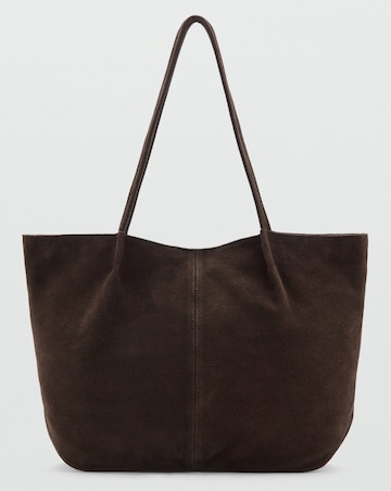 Mango Suede Leather Shopper Bag