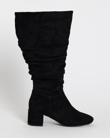 Rosie Heeled Knee High Slouch Boots - Extra Wide Fit (EEE) & Super Curvy Calf