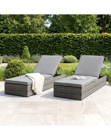 Charles Bentley Rattan Sun Lounger
