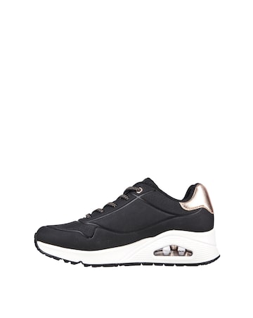 Skechers Black Uno Shimmer Away Trainers - Wide Fit (E)