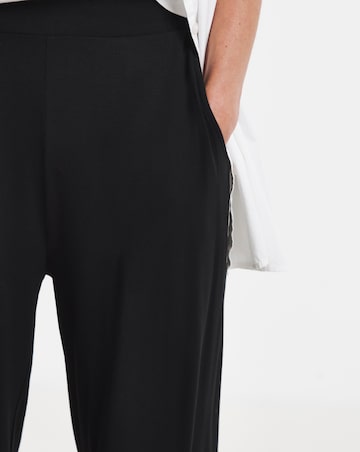 Black Jersey Wide Leg Trousers