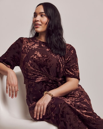 Julipa Velour Burn Out Midi Dress