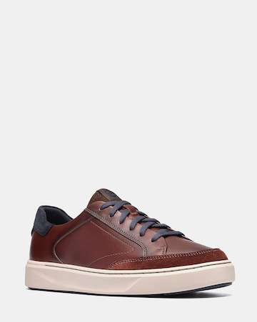 Clarks Code C Tie Leather Shoe - Dark Brown
