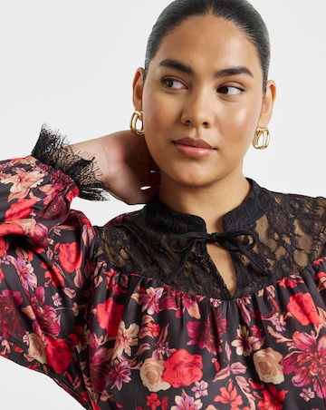 Simply Be Floral Lace Yoke Mini Dress