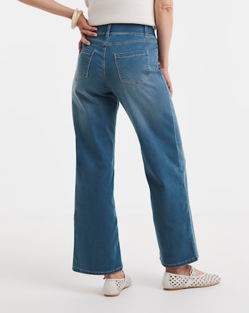 Mid Blue Stretch Wide Leg Jeggings