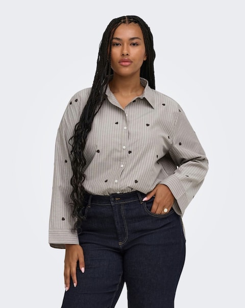 ONLY Embroidered Heart Shirt