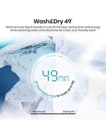Hisense 5i 12kg / 8kg Heat Pump KitchenFit Washer Dryer White