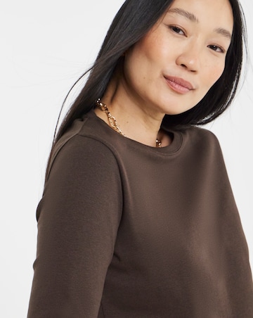 Chocolate Crew Neck Long Sleeve T-Shirt