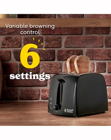 Russell Hobbs 21641 Textures 2 Slice Black Toaster