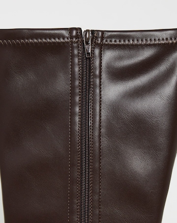 Hadley Block Heel Knee High Sock Boots - Extra Wide Fit (EEE) & Super Curvy Calf