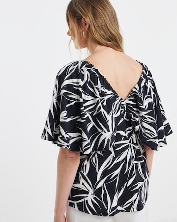 V Neck Cape Angel Sleeve Top