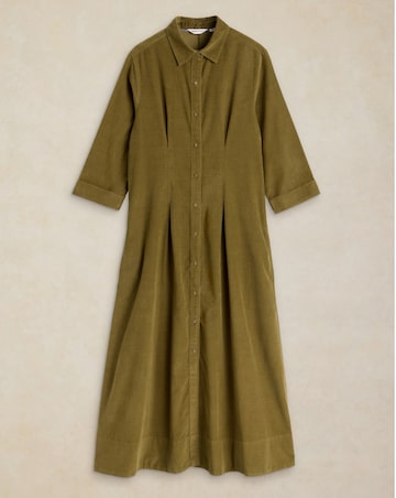 White Stuff Ellie Cord Pleated Dress