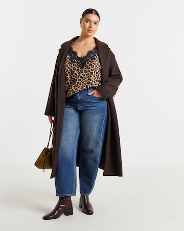 Simply Be Leopard Print Lace Trim Cami