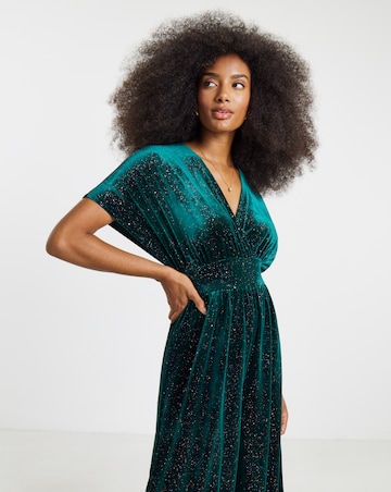 Twisted Wunder Glitter Velvet Wide Leg Jumpsuit