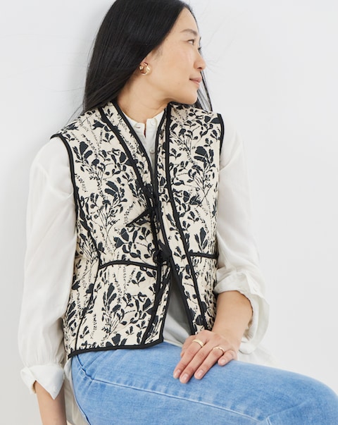 Pure Cotton Printed Quilt Gilet