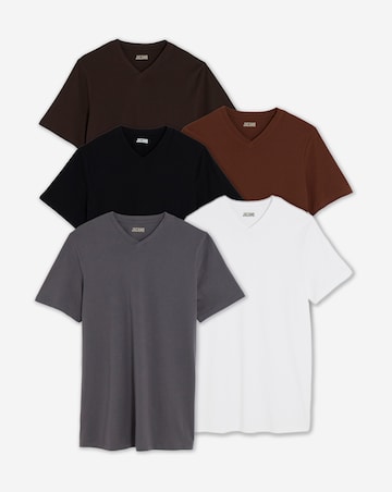 5 Pack Pure Cotton V Neck T-Shirts