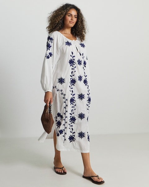 Joanna Hope Embroidered Beach Dress