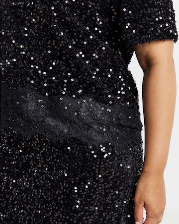 Vila O-Neck Sequin Lace Top