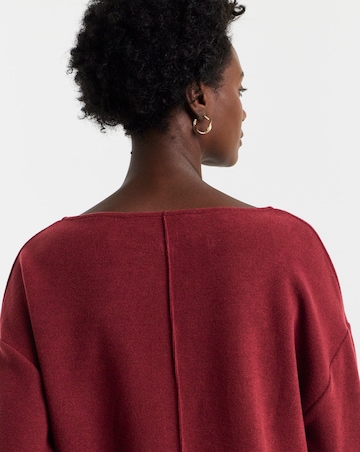 Red Cosy Seam Front Long Sleeve Top