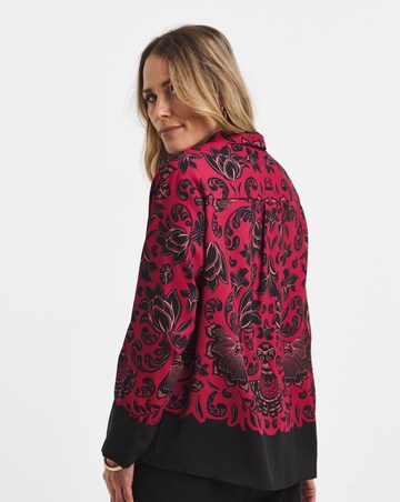 Burgundy Placement Print Shirt